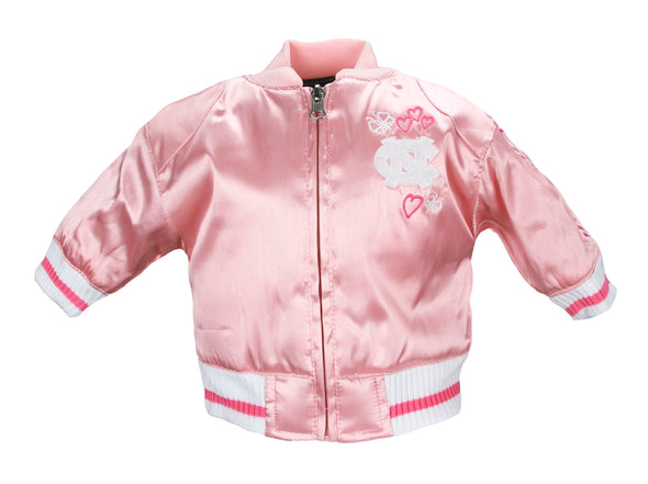 NCAA College Newborn North Carolina University Satin Cheer Jacket - Pink