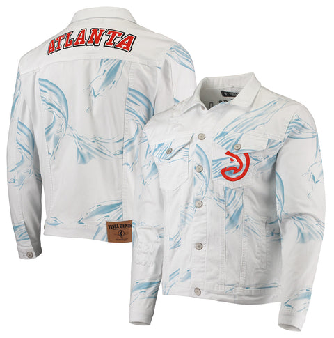 FISLL NBA Men's Atlanta Hawks Team Classic Denim Jacket