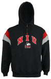 Outerstuff Northern Illinois Huskies NCAA Men's Throwback 1/4 Zip Fleece Hoodie, Black
