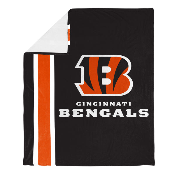 FOCO NFL Cincinnati Bengals Plush Soft Micro Raschel Throw Blanket, 50 x 60