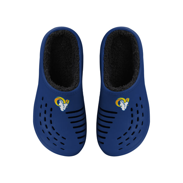 FOCO NFL Men's Los Angeles Rams Sherpa Lined Big Logo Clogs