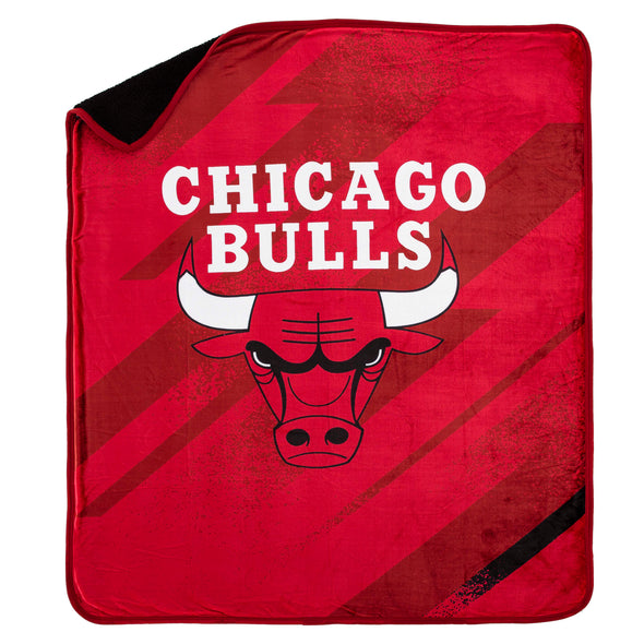 Northwest NBA Chicago Bulls Velocity Silk Touch Sherpa Throw Blanket, 50" x 60"