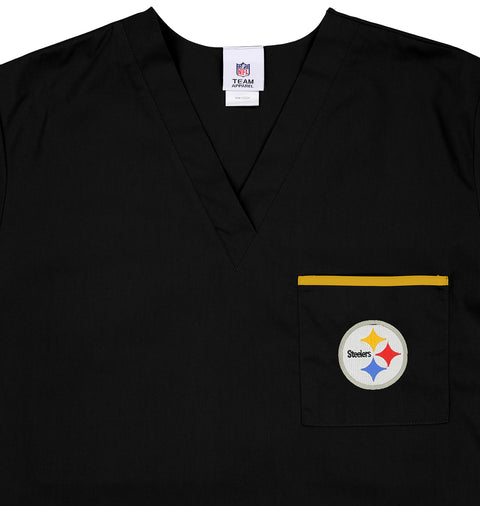 Fabrique Innovations NFL Unisex Pittsburgh Steelers Team Color Scrub Top