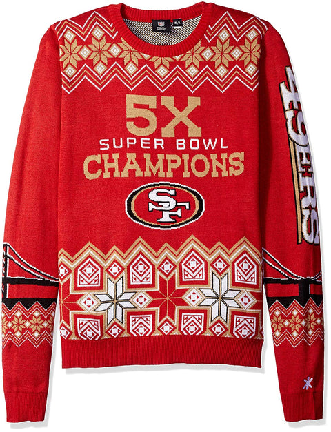 Forever Collectibles NFL Men San Francisco 49ers SuperBowl Commemorative Sweater