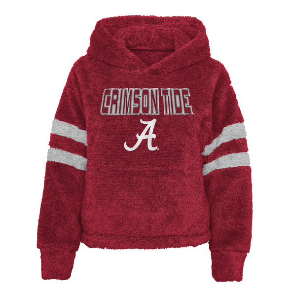 Outerstuff Alabama Crimson Tide NCAA Girl's Youth Huddle Up Long Sleeve Sherpa Hoodie, Crimson