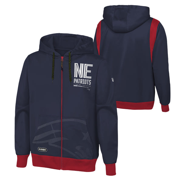 Outerstuff NFL Men's New England Patriots Drop Back Performance Fleece Hoodie