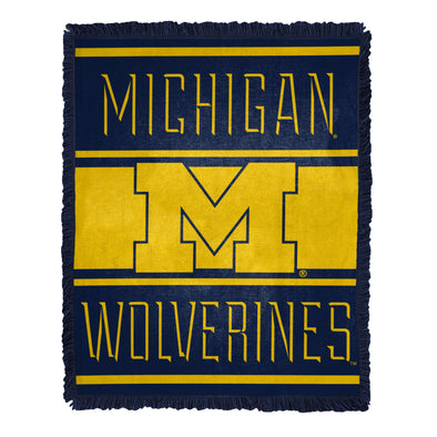 Northwest NCAA Michigan Wolverines Nose Tackle Woven Jacquard Throw Blanket