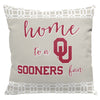 Northwest NCAA Oklahoma Sooners Home Fan 2 Piece Throw Pillow Cover