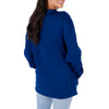 Zubaz NFL Women's New England Patriots Team Color & Slogan Crewneck Sweatshirt