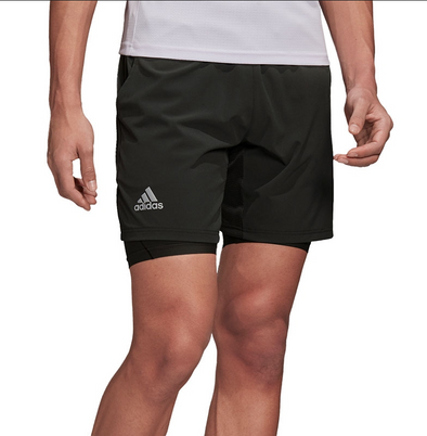 Adidas Men's 2N1 Heat Ready Ergo Shorts, Legend Earth/Gray