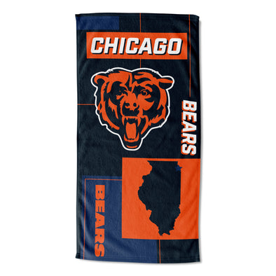 Northwest NFL Chicago Bears State Line Beach Towel