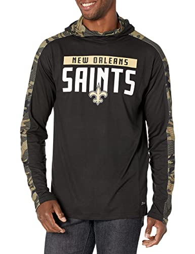 Zubaz NFL Men's New Orleans Saints Lightweight Elevated Hoodie with Camo Accents
