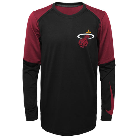 Nike NBA Youth Boys Miami Heat Dry Top Long Sleeve Tee