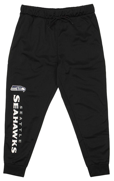 Zubaz NFL Seattle Seahawks Men's Poly Fleece Jogger, Black