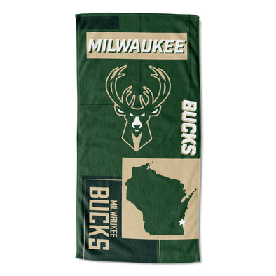 Northwest NBA Milwaukee Bucks State Line Beach Towel