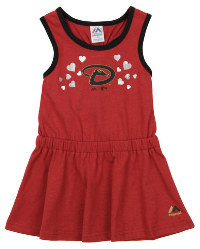 Outerstuff MLB Girls Toddler Arizona Diamondbacks Criss Cross Tank Dress, Red