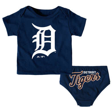 Outerstuff MLB Infants Detroit Tigers Mini Uniform Tee Set, Navy