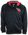 Zubaz Arizona Cardinals NFL Men's Full Zip Fleece Hoodie Jacket, Black