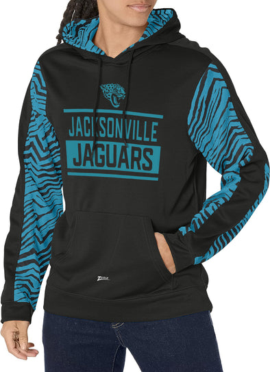 Zubaz NFL Men's Jacksonville Jaguars Team Color with Zebra Accents Pullover Hoodie