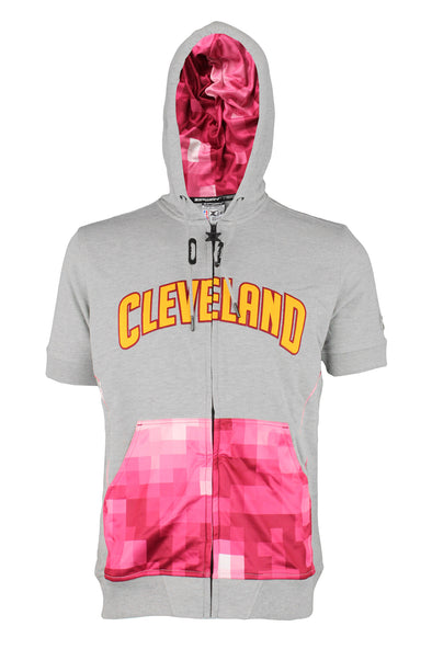 Zipway NBA Men's Cleveland Cavaliers Pixel Short Sleeve Hoodie, Grey