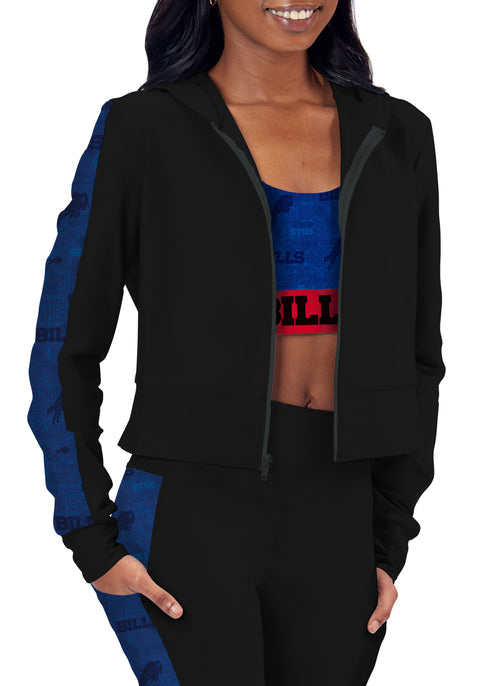 Certo By Northwest NFL Women's Buffalo Bills All Day Cropped Hoodie, Black
