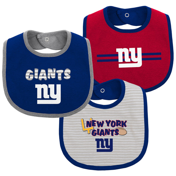 Outerstuff NFL Newborn New York Giants Fair Catch 3-Piece Bib Set, One size