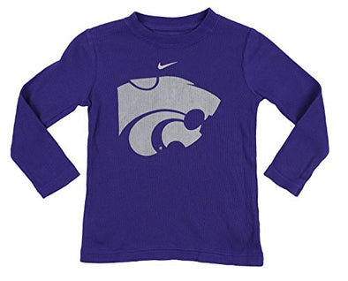 Nike NCAA Little Kids Kansas State Wildcats Distressed Logo Thermal Long Sleeve Shirt