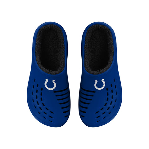 FOCO NFL Men's Indianapolis Colts Sherpa Lined Big Logo Clogs