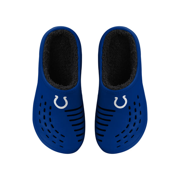 FOCO NFL Men's Indianapolis Colts Sherpa Lined Big Logo Clogs