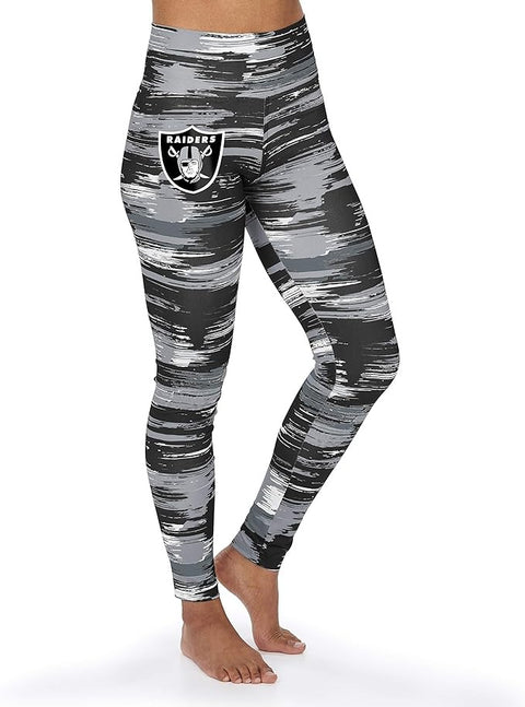 Zubaz NFL Women's Las Vegas Raiders Brushed Paint Team Color Leggings