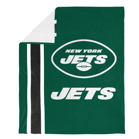 FOCO NFL New York Jets Plush Soft Micro Raschel Throw Blanket, 50 x 60