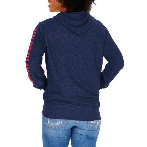 Zubaz NFL Women's New England Patriots Marled Soft Pullover Hoodie