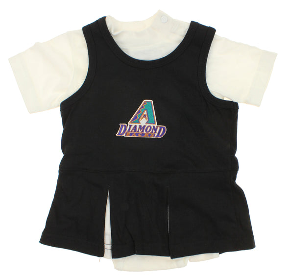 MLB Infant Arizona Diamondbacks Retro Cheer Dress & Creeper Set, Black-White