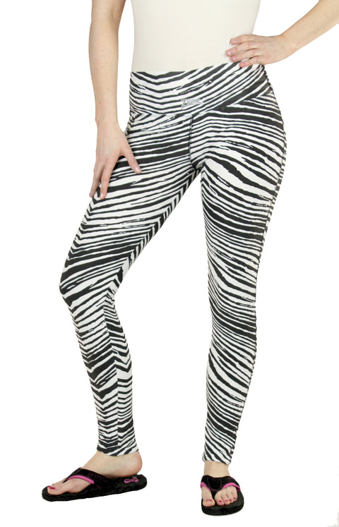 Zubaz Women's Zebra Print Legging Spandex Pants, Color Options