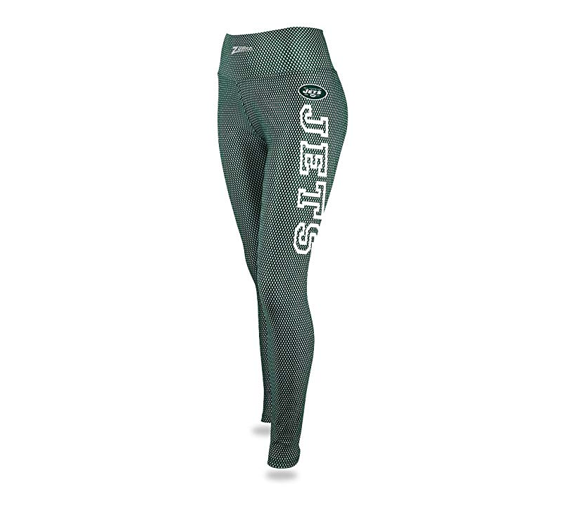 Zubaz NFL Women's New York Jets Vertical Graphic Leggings, Green – Fanletic