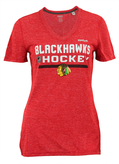 Reebok NHL Women's Chicago Blackhawks Authentic Freeze V-neck Tee