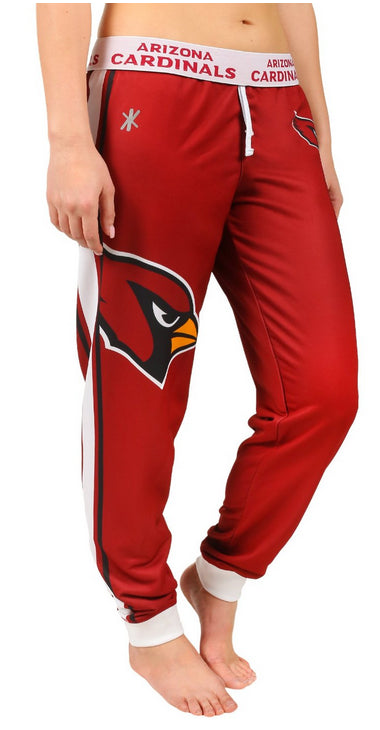 Klew NFL Women's Arizona Cardinals Cuffed Jogger Pants, Red - Small