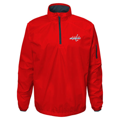 Outerstuff Washington Capitals NHL Boys' Youth (8-20) Alpha Performance 1/4 Zip Jacket, Red