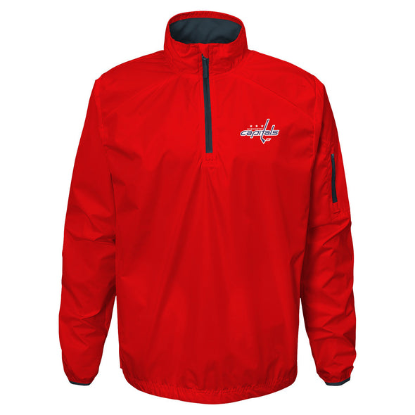 Outerstuff Washington Capitals NHL Boys' Youth (8-20) Alpha Performance 1/4 Zip Jacket, Red
