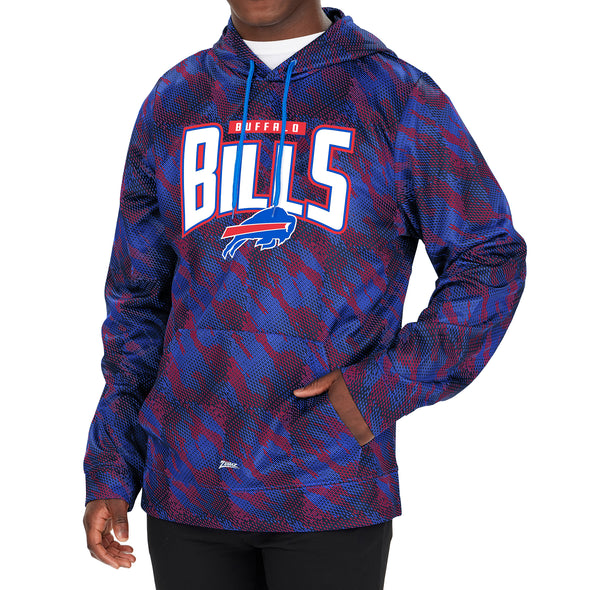 Zubaz NFL Men's Buffalo Bills Viper Print Hoodie