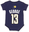 Indiana Pacers NBA Basketball Baby Paul George # 13 Player Onesie - Navy Blue