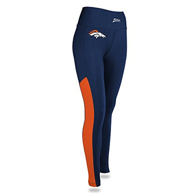 Zubaz NFL Women’s Denver Broncos Solid Color Team Logo Leggings
