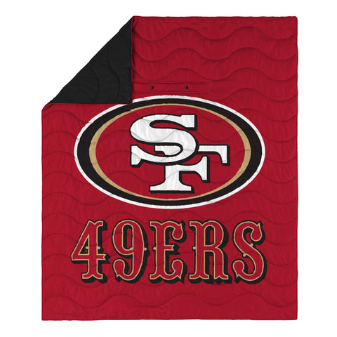FOCO NFL San Francisco 49ers Exclusive Outdoor Wearable Big Logo Blanket, 50" x 60"