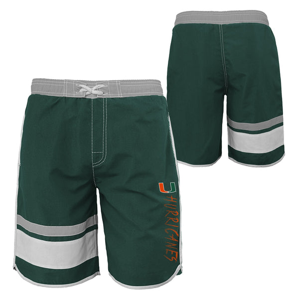 Outerstuff NCAA Youth Miami Hurricanes Color Block Swim Trunks