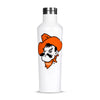 Corkcicle NCAA Oklahoma State Cowboys Canteen 16oz Modernist White, Big Logo