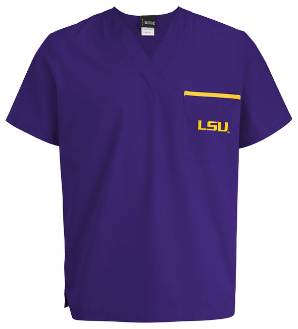 Fabrique Innovations NCAA Unisex LSU Tigers Team Color Scrub Top