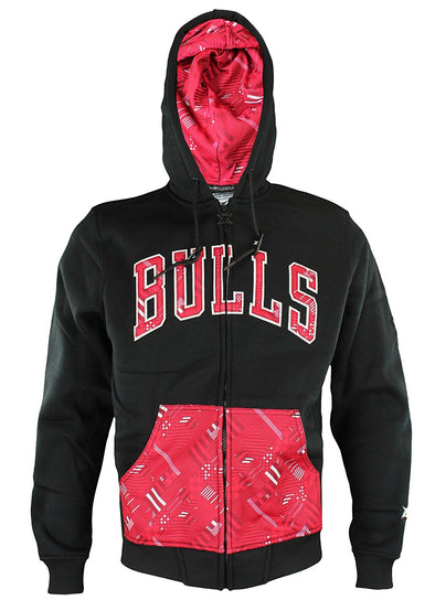 Zipway NBA Men's Chicago Bulls Signature Basics Full Zip Fleece Hoodie, Black