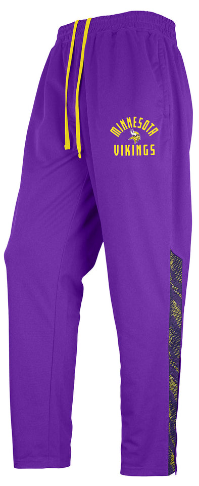 Zubaz NFL Men's Minnesota Vikings Viper Accent Elevated Jacquard Track Pants