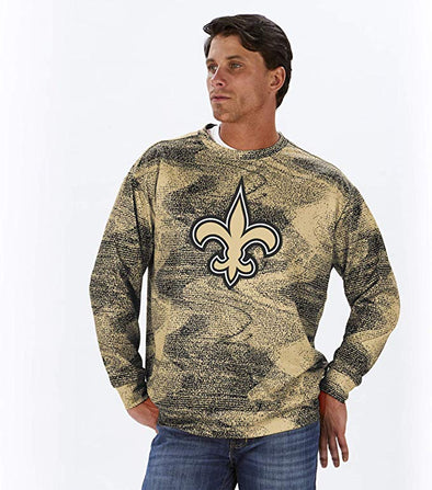 Zubaz NFL Football Men's New Orleans Saints Static Crew Neck Sweatshirt