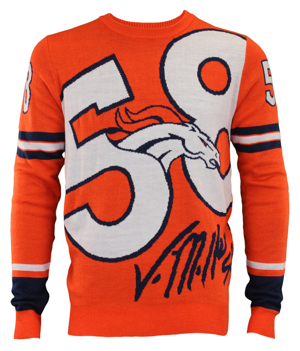 Forever Collectibles NFL Men's Denver Broncos V. Miller #58 Loud Player Sweater